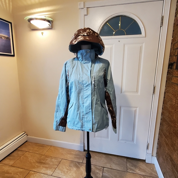 NILS Ski Insulated Women's Jacket Teal Green Detachable Hood M - Picture 2 of 16